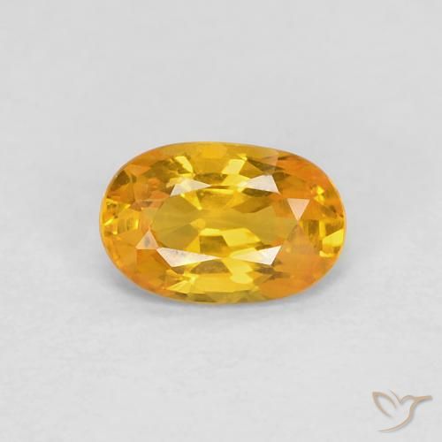 0.62ct Naturale Arancio-Oro Zaffiro, Ovale, VVS