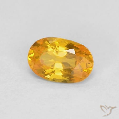 Zaffiro Arancio-Oro naturale da 0.62 ct, Ovale, VVS