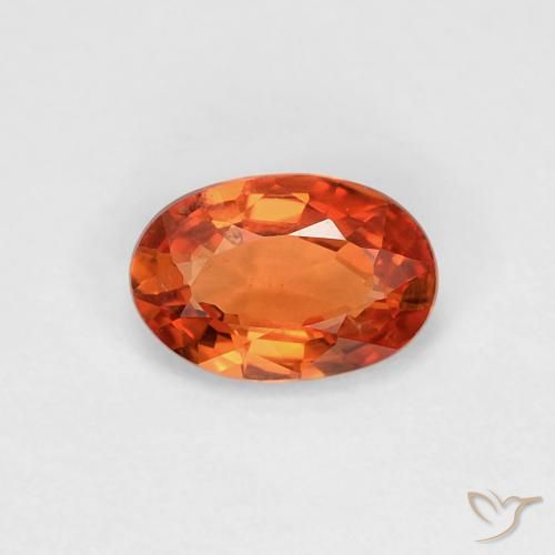 0.51ct Naturale Arancione rossastra Zaffiro, Ovale, VVS