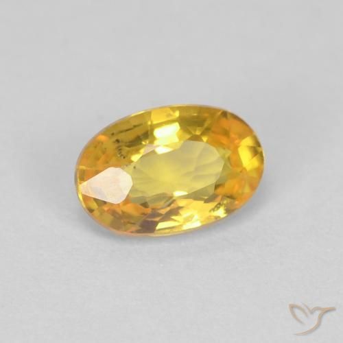 Zaffiro Dorato naturale da 0.62 ct, Ovale, VS
