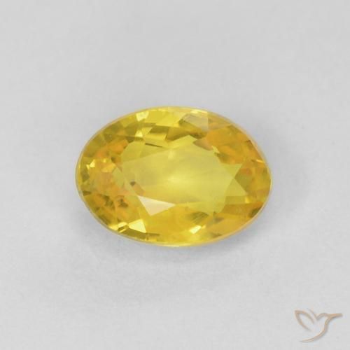 0.56ct Naturale Giallo medio Zaffiro, Ovale, VS