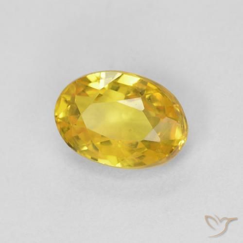 Zaffiro Giallo medio naturale da 0.56 ct, Ovale, VS