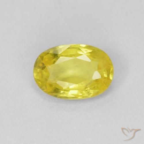 0.50ct Naturale Bombo Giallo Zaffiro, Ovale, VS
