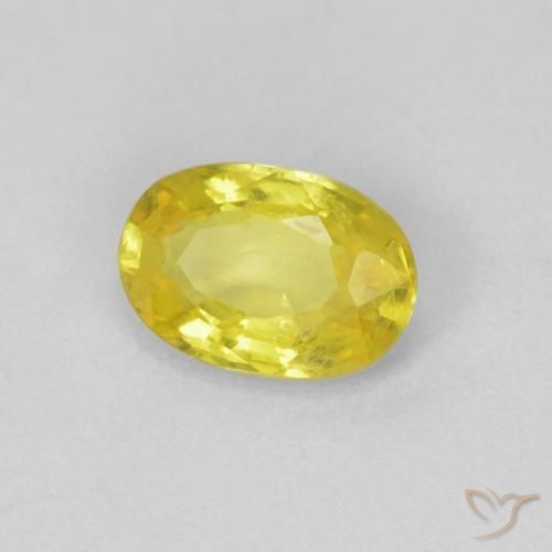 Zaffiro Bombo Giallo naturale da 0.50 ct, Ovale, VS