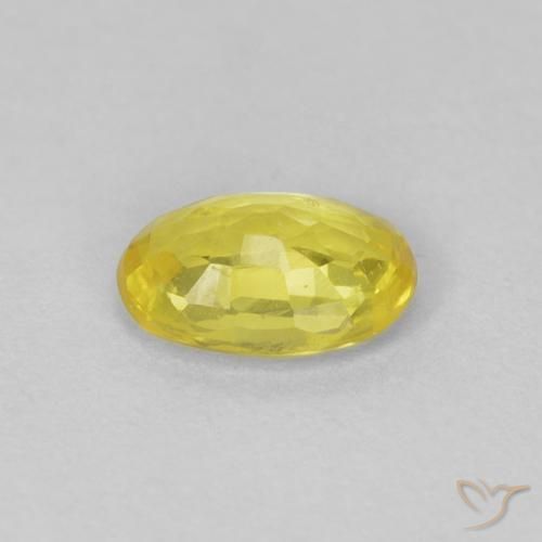 Zaffiro Bombo Giallo naturale da 0.50 ct, Ovale, VS