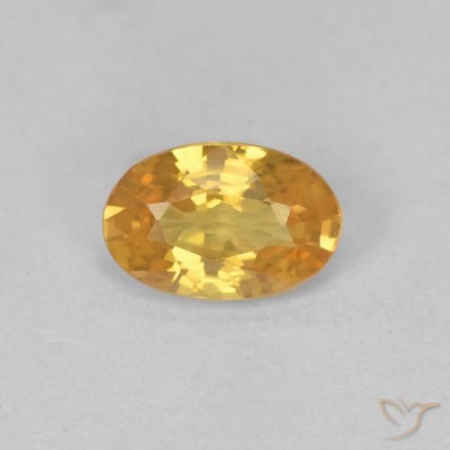 0.57ct Naturale Arancio Dorato Profondo Zaffiro, Ovale, VS