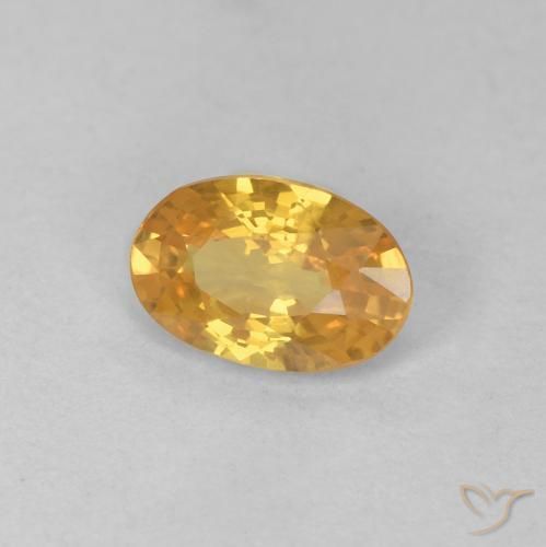 Zaffiro Arancio Dorato Profondo naturale da 0.57 ct, Ovale, VS