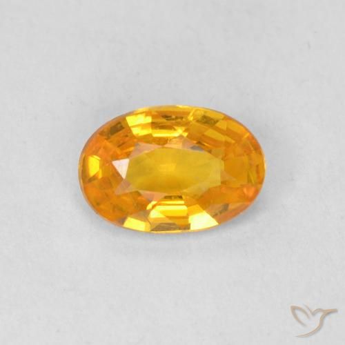 0.55ct Naturale Arancio Medio Zaffiro, Ovale, VS