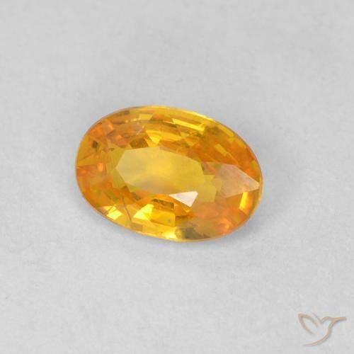 Zaffiro Arancio Medio naturale da 0.55 ct, Ovale, VS