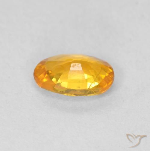 Zaffiro Arancio Medio naturale da 0.55 ct, Ovale, VS