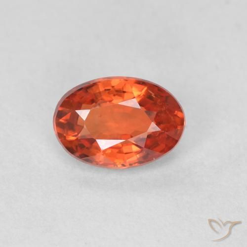 0.57ct Naturale Arancione rossastra Zaffiro, Ovale, VS