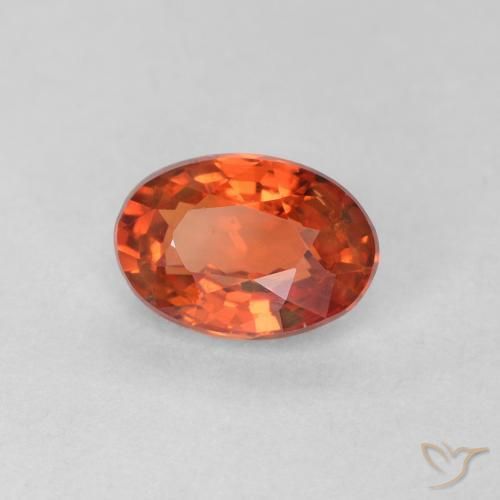 Zaffiro Arancione rossastra naturale da 0.57 ct, Ovale, VS
