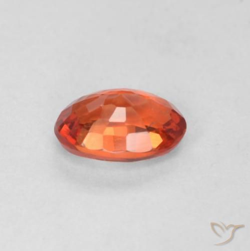 Zaffiro Arancione rossastra naturale da 0.57 ct, Ovale, VS