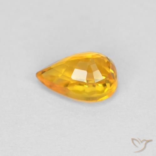 Zaffiro Arancio Medio naturale da 0.59 ct, Forma a pera, VVS-VS