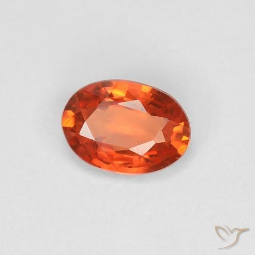 Zaffiro Arancia Fuoco naturale da 0.49 ct, Ovale, VVS
