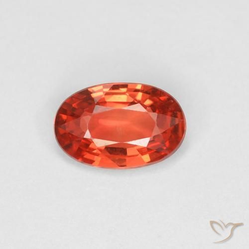 0.43ct Naturale Arancione rossastra Zaffiro, Ovale, VVS