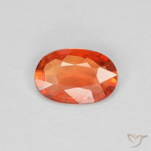0.39ct Naturale Arancione rossastra Zaffiro, Ovale, VVS