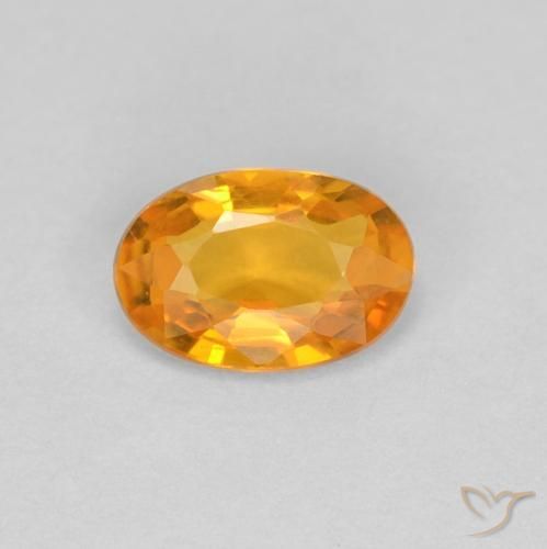 0.52ct Naturale Arancio Medio Zaffiro, Ovale, VVS