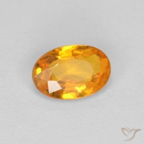 Zaffiro Arancio Medio naturale da 0.52 ct, Ovale, VVS