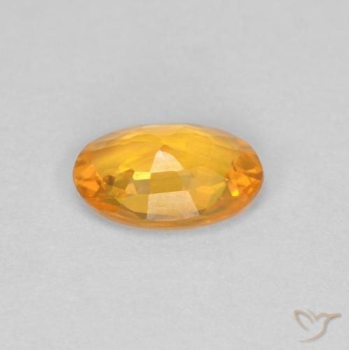 Zaffiro Arancio Medio naturale da 0.52 ct, Ovale, VVS