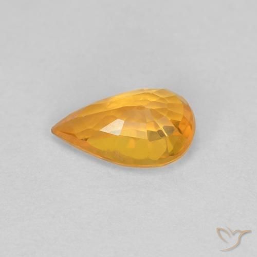 Zaffiro Arancio Medio naturale da 0.54 ct, Forma a pera, VVS