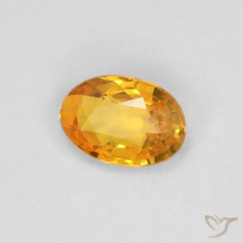 Zaffiro Arancio-Oro naturale da 0.55 ct, Ovale, VVS