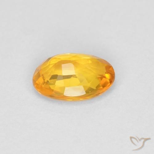 Zaffiro Arancio-Oro naturale da 0.55 ct, Ovale, VVS
