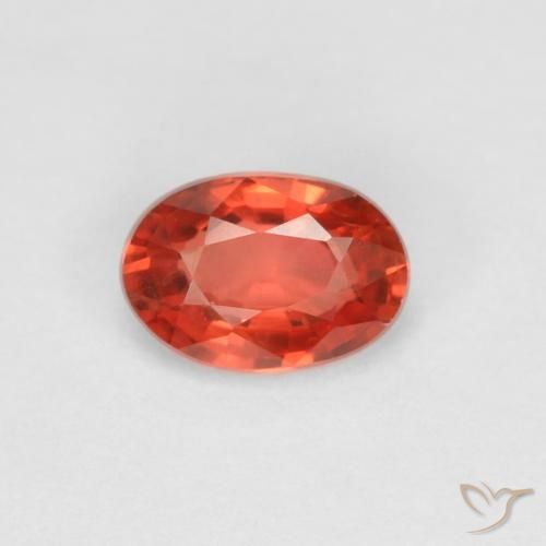 0.58ct Naturale Arancione rossastra Zaffiro, Ovale, VVS-VS
