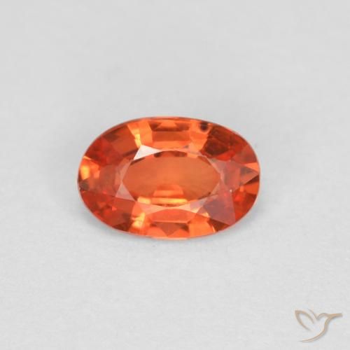 0.44ct Naturale Arancione rossastra Zaffiro, Ovale, VVS
