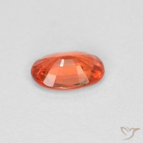Zaffiro Arancione rossastra naturale da 0.44 ct, Ovale, VVS