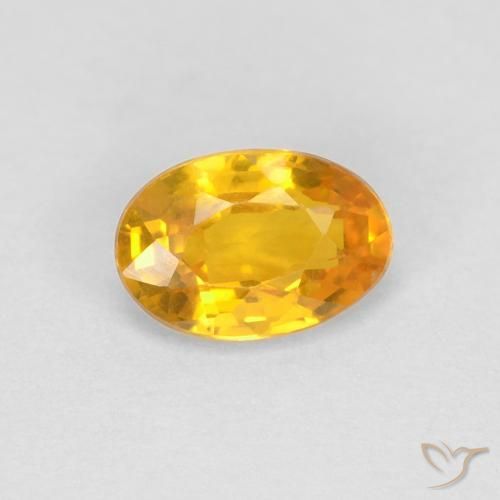 0.67ct Naturale Arancio-Oro Zaffiro, Ovale, VVS