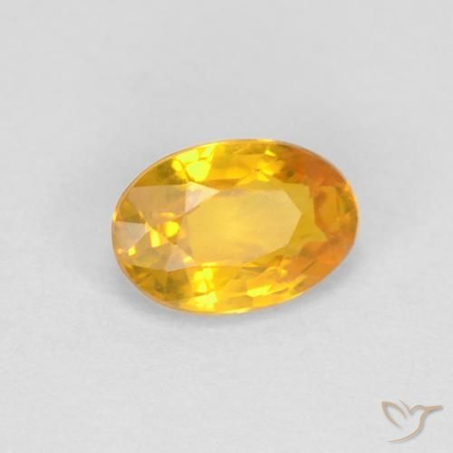 Zaffiro Arancio-Oro naturale da 0.67 ct, Ovale, VVS