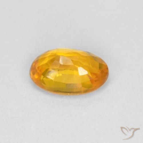 Zaffiro Arancio-Oro naturale da 0.67 ct, Ovale, VVS
