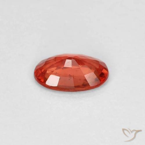 Zaffiro Arancione rossastra naturale da 0.48 ct, Ovale, VS