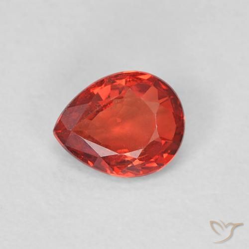 0.42ct Naturale Rosso medio Zaffiro, Forma a pera, VVS-VS
