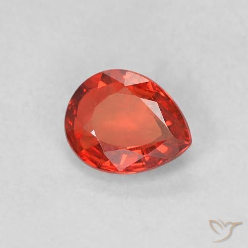 Zaffiro Rosso medio naturale da 0.42 ct, Forma a pera, VVS-VS