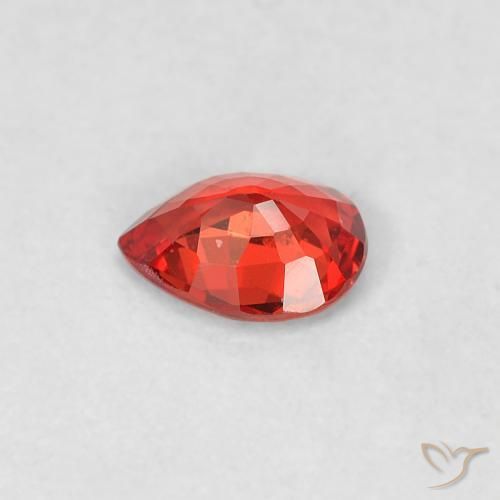 Zaffiro Rosso intenso naturale da 0.36 ct, Forma a pera, VVS-VS