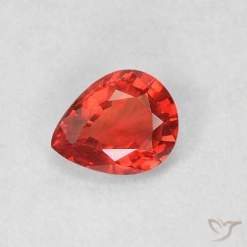 Zaffiro Rosso brillante naturale da 0.39 ct, Forma a pera, VS