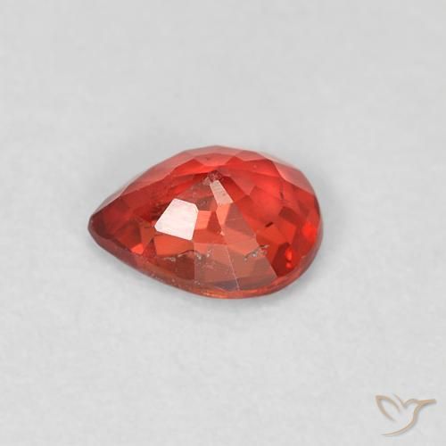 Zaffiro Rosso brillante naturale da 0.39 ct, Forma a pera, VS