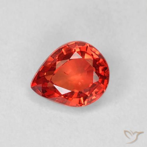 0.51ct Naturale Rosso cremisi brillante Zaffiro, Forma a pera, VVS-VS