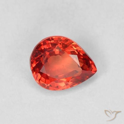 Zaffiro Rosso cremisi brillante naturale da 0.51 ct, Forma a pera, VVS-VS