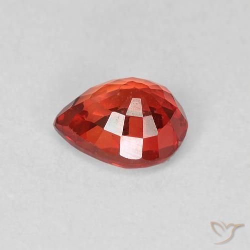 Zaffiro Rosso cremisi brillante naturale da 0.51 ct, Forma a pera, VVS-VS