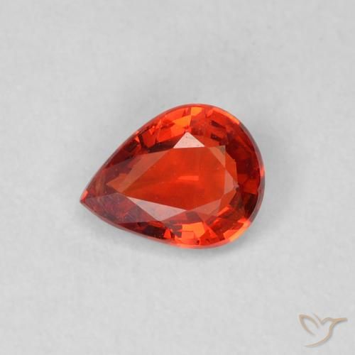 0.37ct Naturale Rosso brillante Zaffiro, Forma a pera, VS