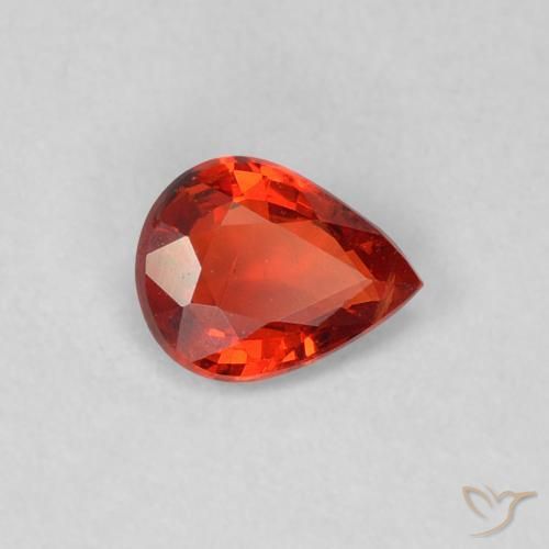 Zaffiro Rosso brillante naturale da 0.37 ct, Forma a pera, VS