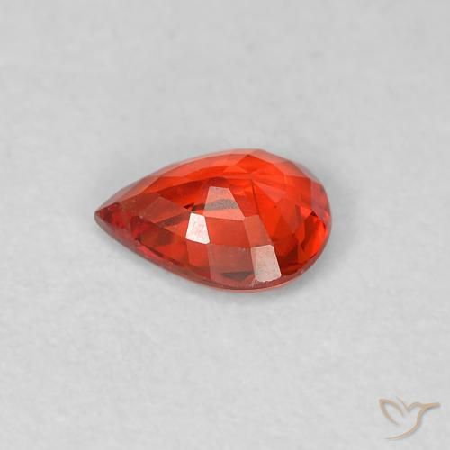 Zaffiro Rosso brillante naturale da 0.37 ct, Forma a pera, VS