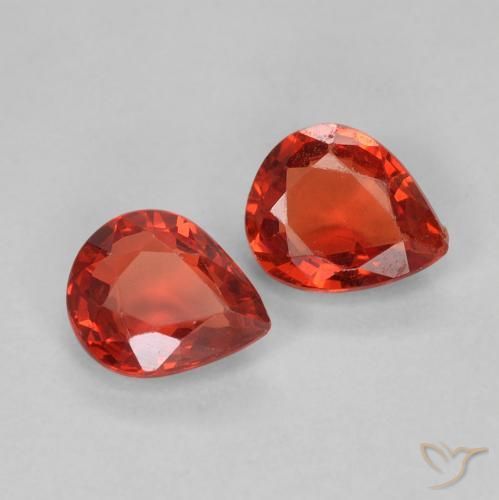 Gemme di Zaffiro Rosso medio naturale da 0.86 ct, Forma a pera, VVS-VS