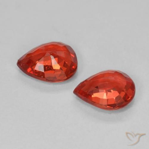 Gemme di Zaffiro Rosso medio naturale da 0.86 ct, Forma a pera, VVS-VS