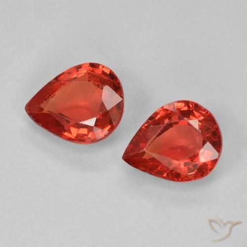 0.91ctw Naturale Rosso brillante Zaffiro, Forma a pera, VVS-VS, Photo A
