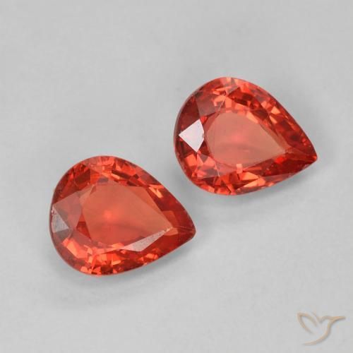 Gemme di Zaffiro Rosso brillante naturale da 0.91 ct, Forma a pera, VVS-VS