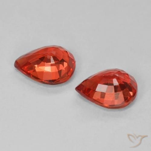 Gemme di Zaffiro Rosso brillante naturale da 0.91 ct, Forma a pera, VVS-VS